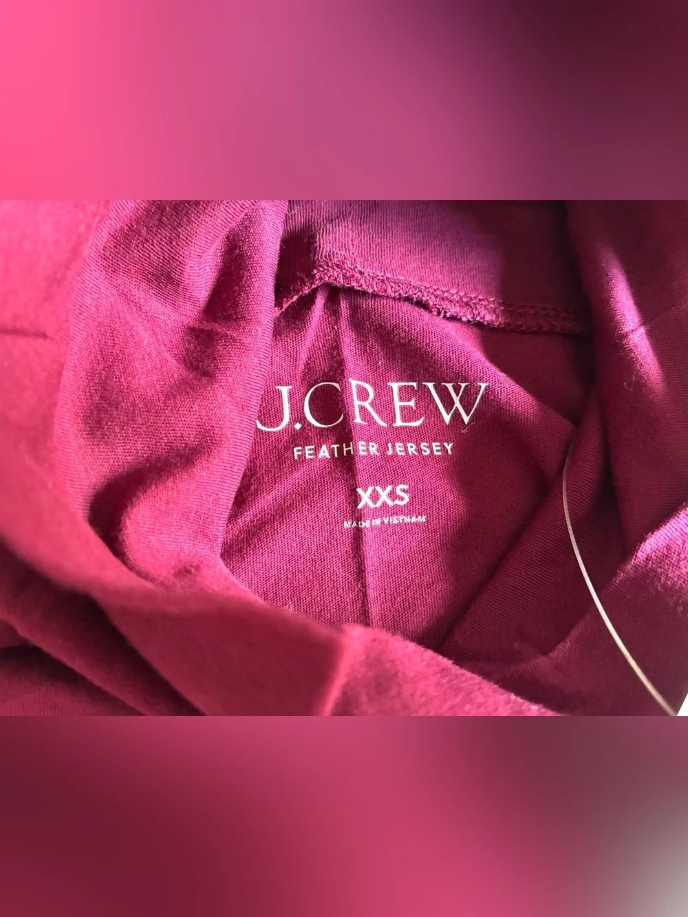 J.Crew.Women’s Feather jersey turtleneck.100% cotton. Burgundy XXS.NWT.